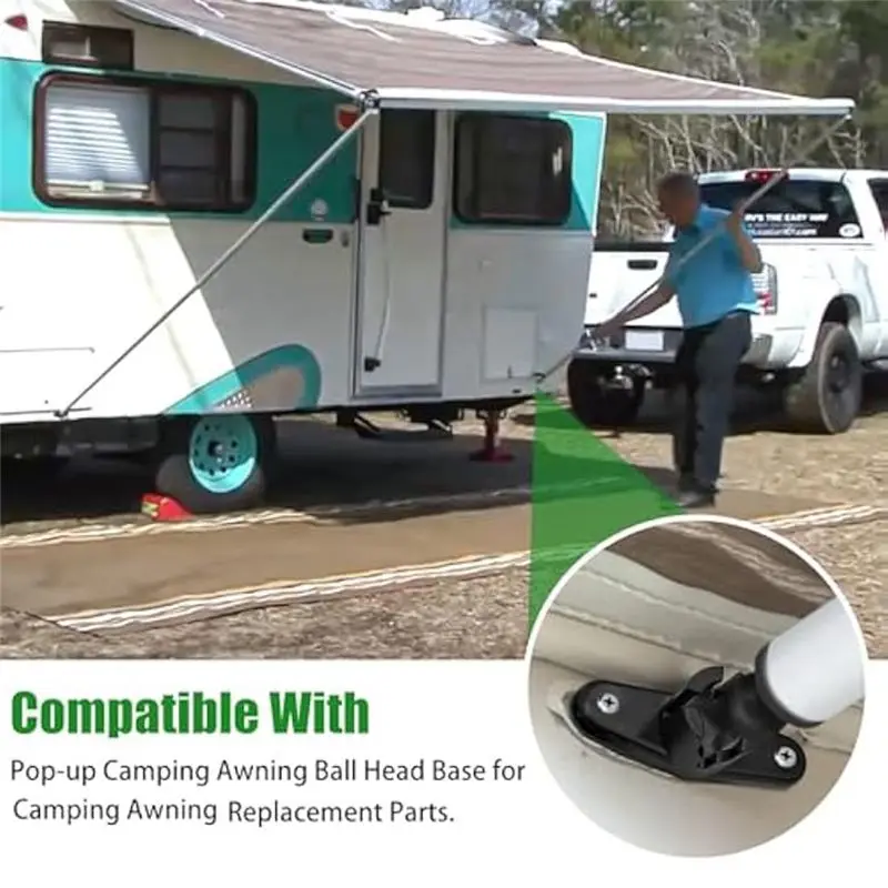 Superior-Awning Ball End Base Set(2 Pack) For Dometic Trimline Up Camper Replacement Parts For RV Awnings