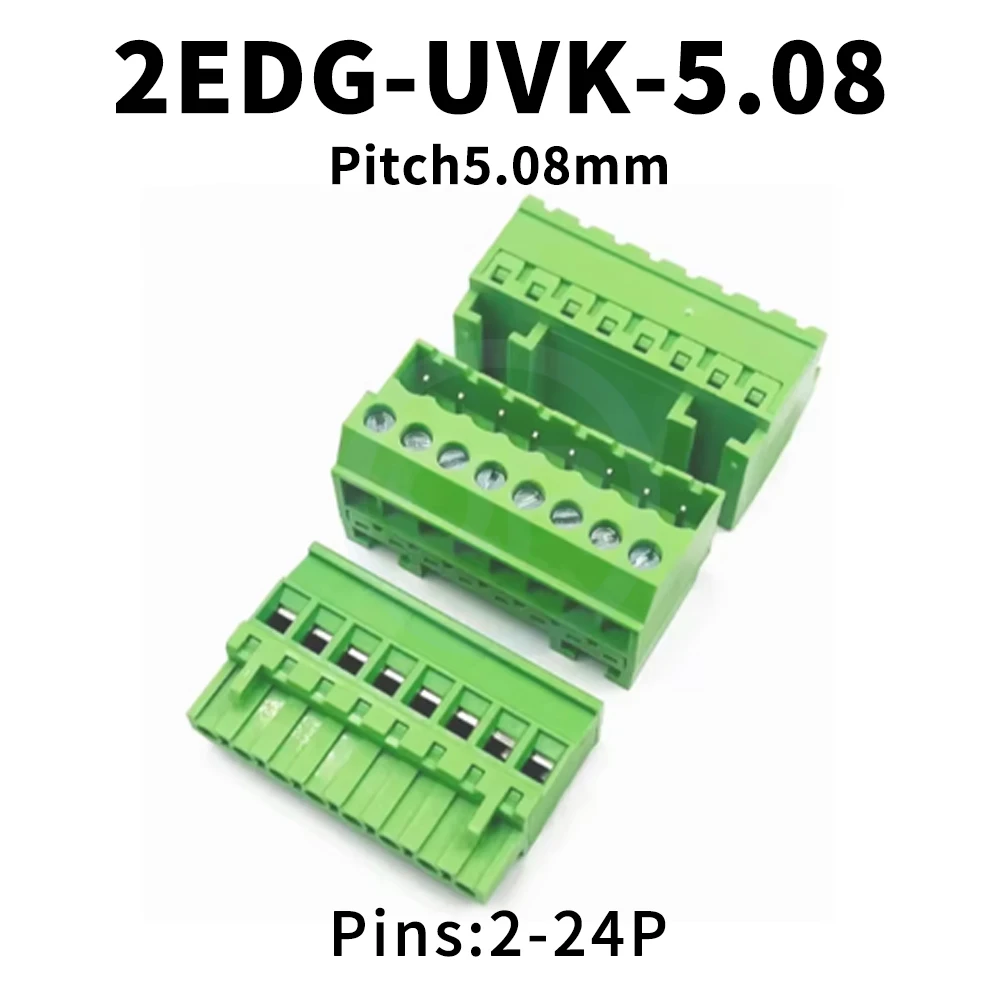 (5 Sets) KF 2EDG-UVK-5.08mm Solderless DIN-rail terminal block chassis 35mm rail fixed up and down plug docking 2EDG 5.08 2~24P