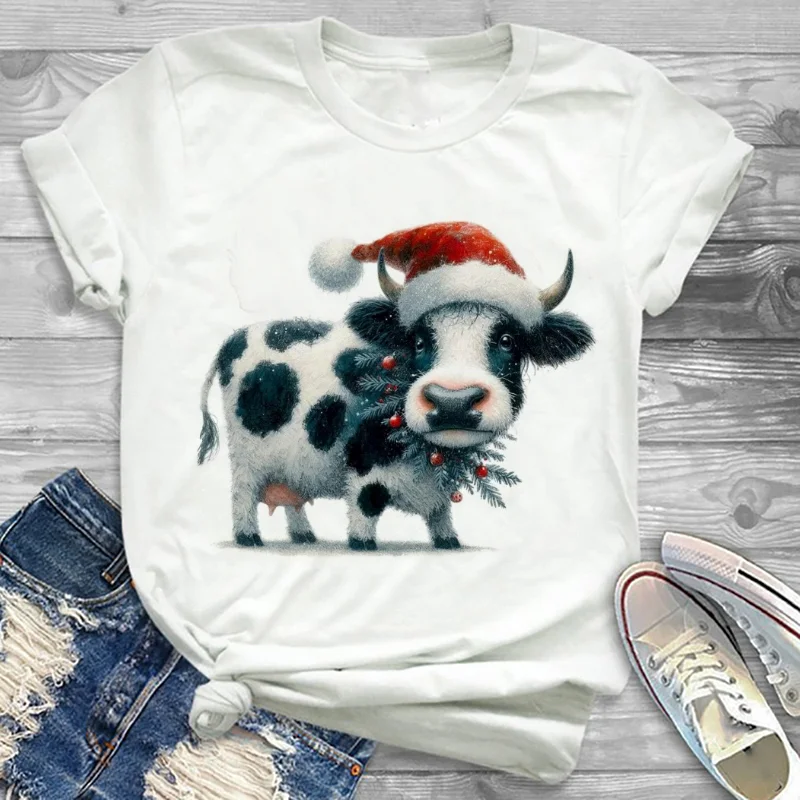 Rosa Schleife Eule Niedliches Tiermuster Damen Bedrucktes T-Shirt Lässiges Cartoon O-Ausschnitt Top Damen Kurzarm Stil Weißes T-Shirt