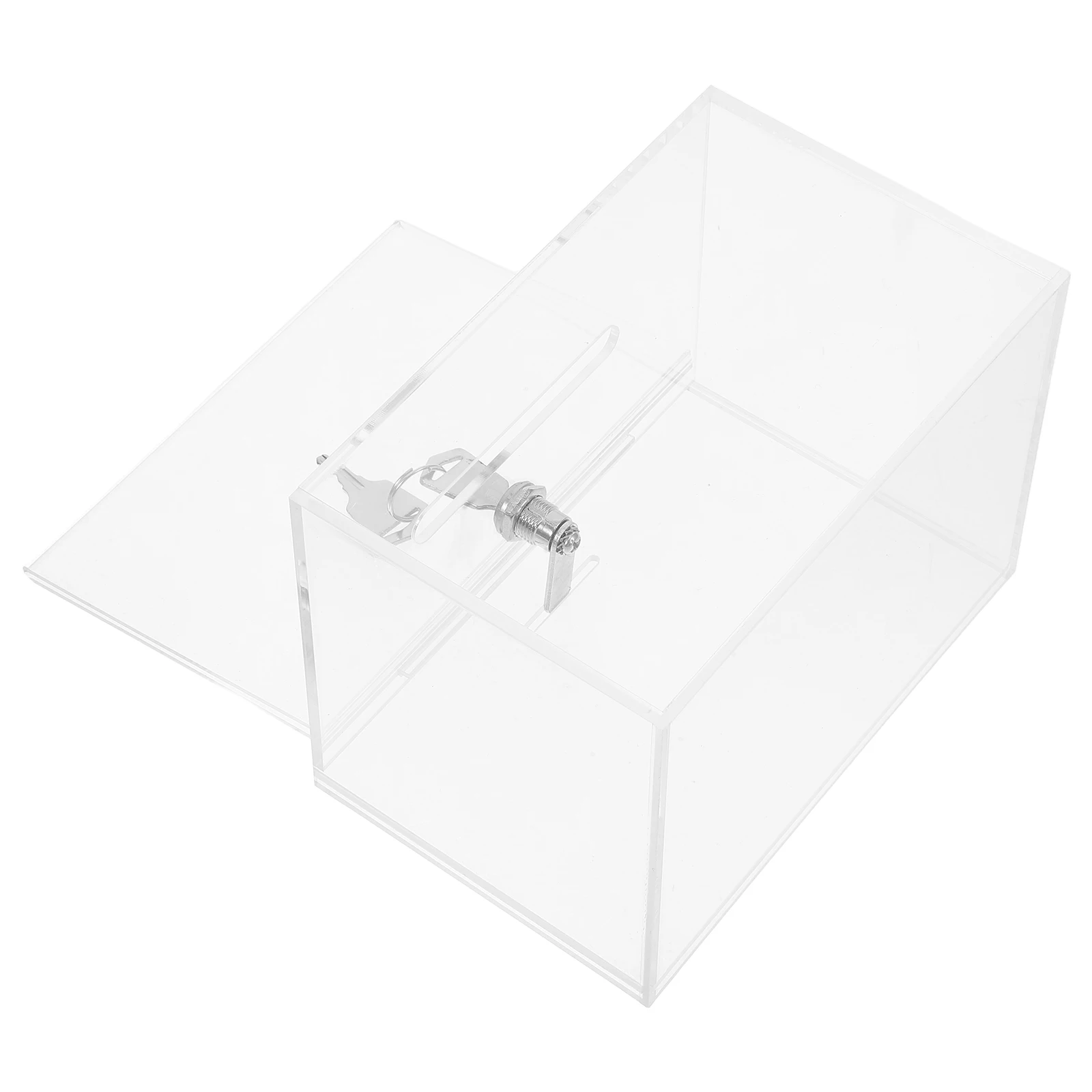 

Clear Acrylic Voting Box with Lock Donation Box with Sign Holder Ballot Box with Slot Suggestion Box Storage Container for