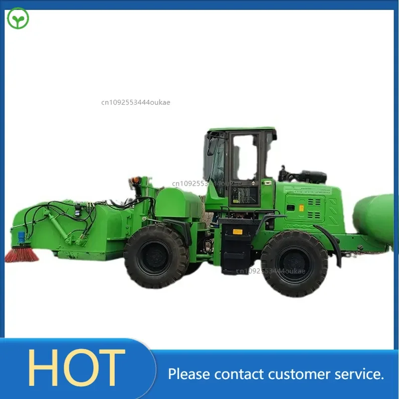 Coal yard sanitation loader sweeper, forklift with cleaning equipment, dust and stone factory road sweeper