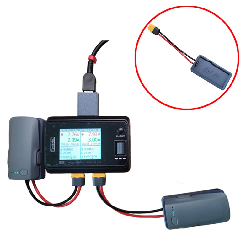 

1PCS Lithium Battery Charging Hub 8.6V 3A Model Airplane Charger Head XT60 Plug w Wire 25W Fast Charge for DJI Neo2 RC Drone