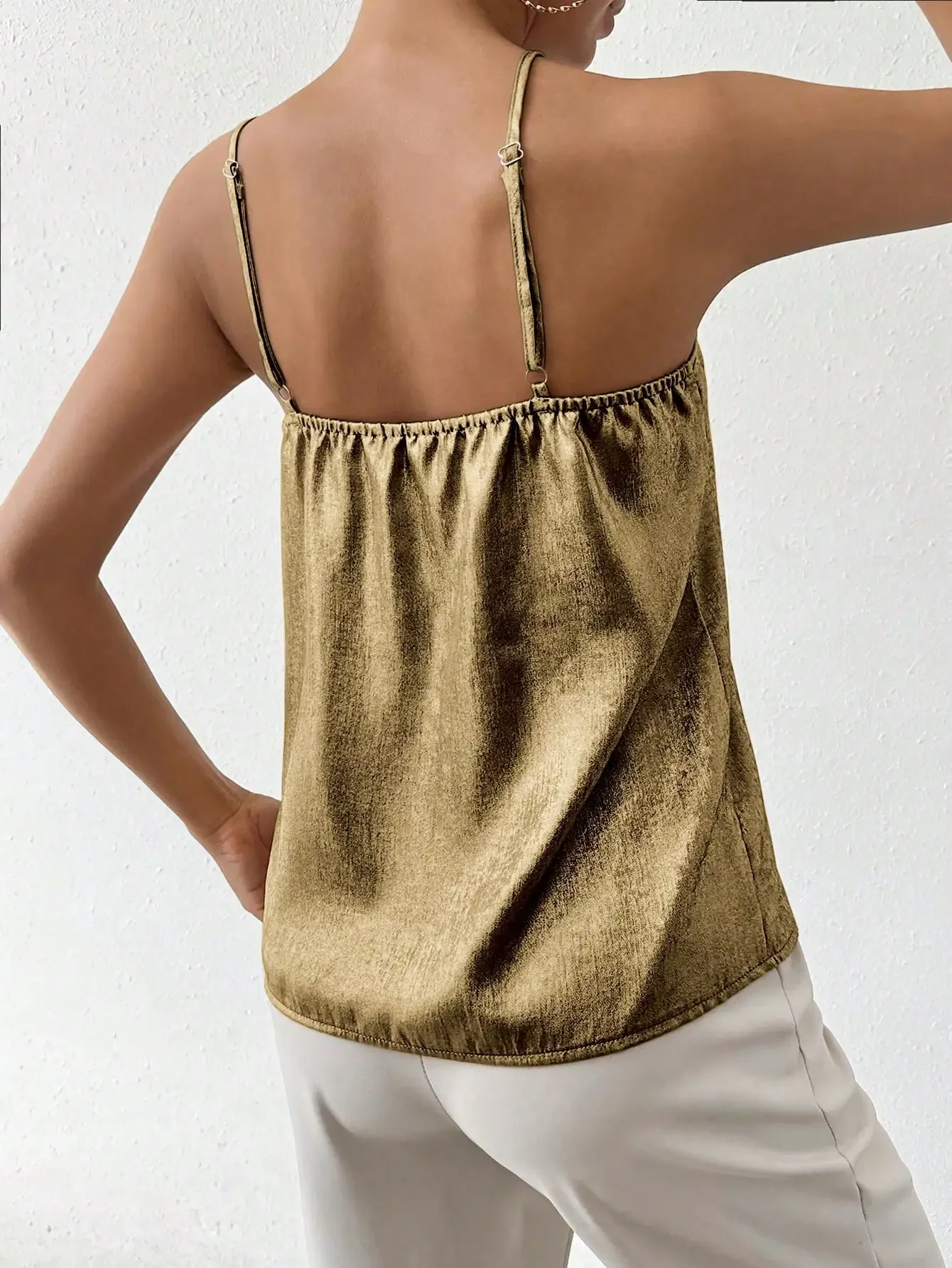 Nice Casual And Elegant Woven Thin Shoulder Straps Backless Spring And Summer Ladies Suspender Vest
