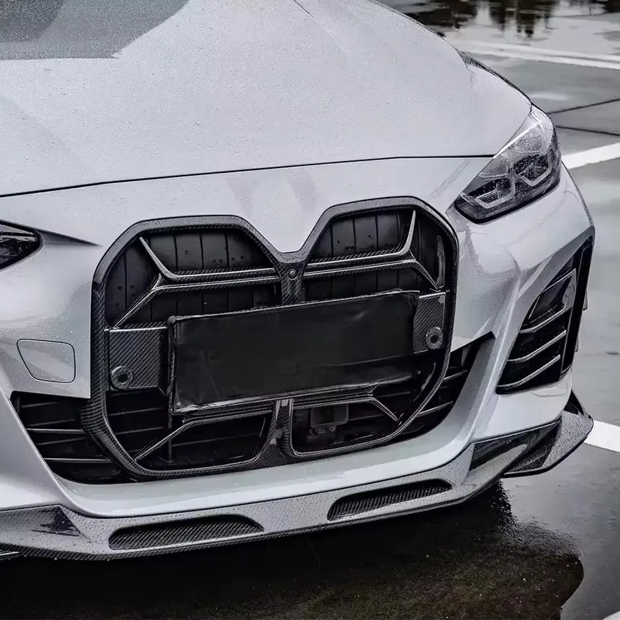 لسيارات BMW 4 Serie G22 G23 G26 2020 + CSL نمط ألياف الكربون الجافة المصد الأمامي للسيارة مدخل هواء الشوايات الوفير مدخل هواء شواء طقم الجسم