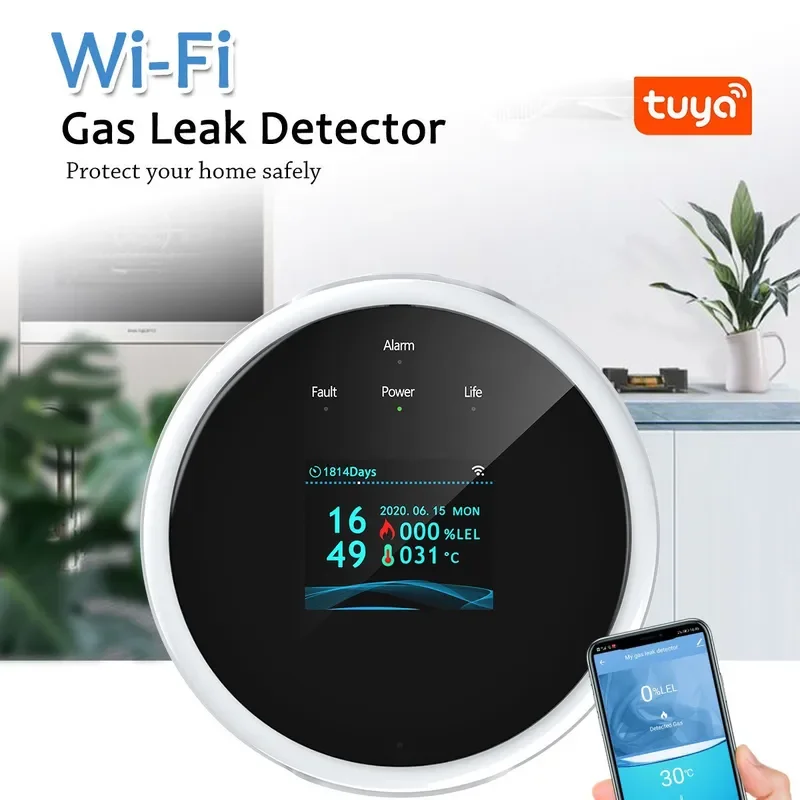 Graffiti smart wifi gas alarm WIFI  natural  liquefied  leak detector TUYA APP