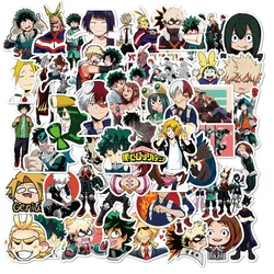 Pegatinas de Graffiti de la serie My Hero Academia, pegatinas de Anime de 50 piezas, adecuadas para cascos, decoración de pared de escritorio, paquete de pegatinas DIY, venta al por mayor