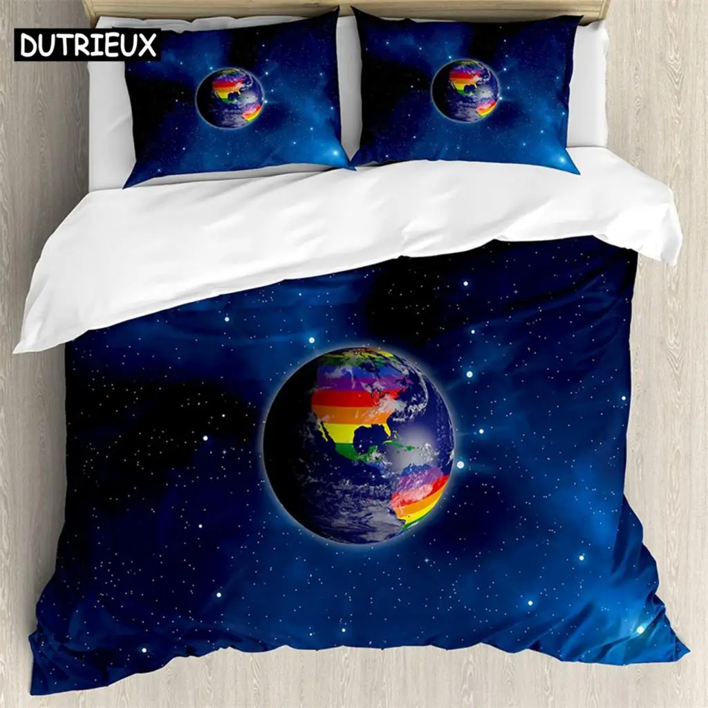 

Outer space 3Pcs Bedding Sets 3D Digital Printing Custom Quilt Duvet Cover Set Home Queen King Quilt Pillowcase