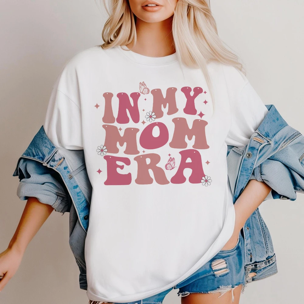 

In My Mom Era Printed Shirt's Mama Life Short Sleeve T-shirt Tee Mother's Day Outfit Tops Women Summer Tshirt Retro Clothes