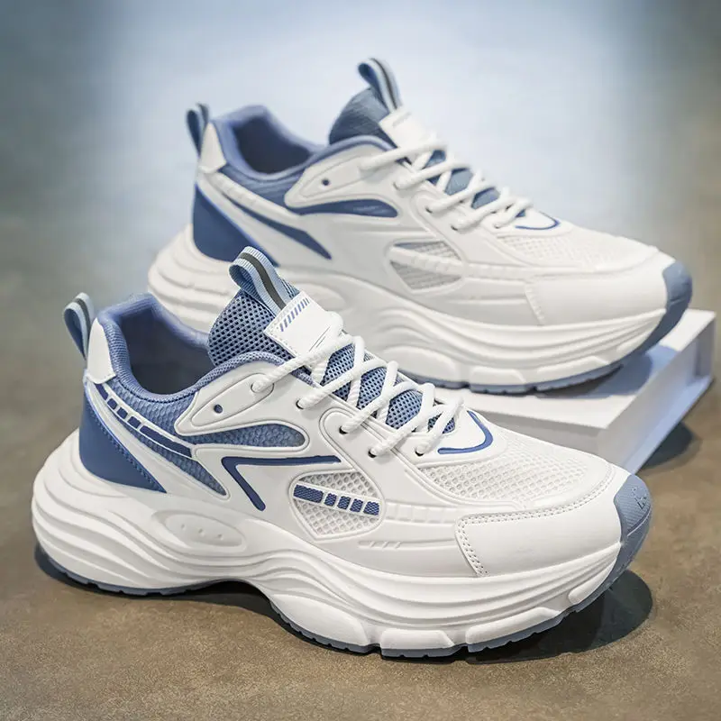 

Новинка весны 2024, мужская обувь, дышащая обувь на платформе с сетчатой поверхностью, молодежная спортивная обувь для отдыха