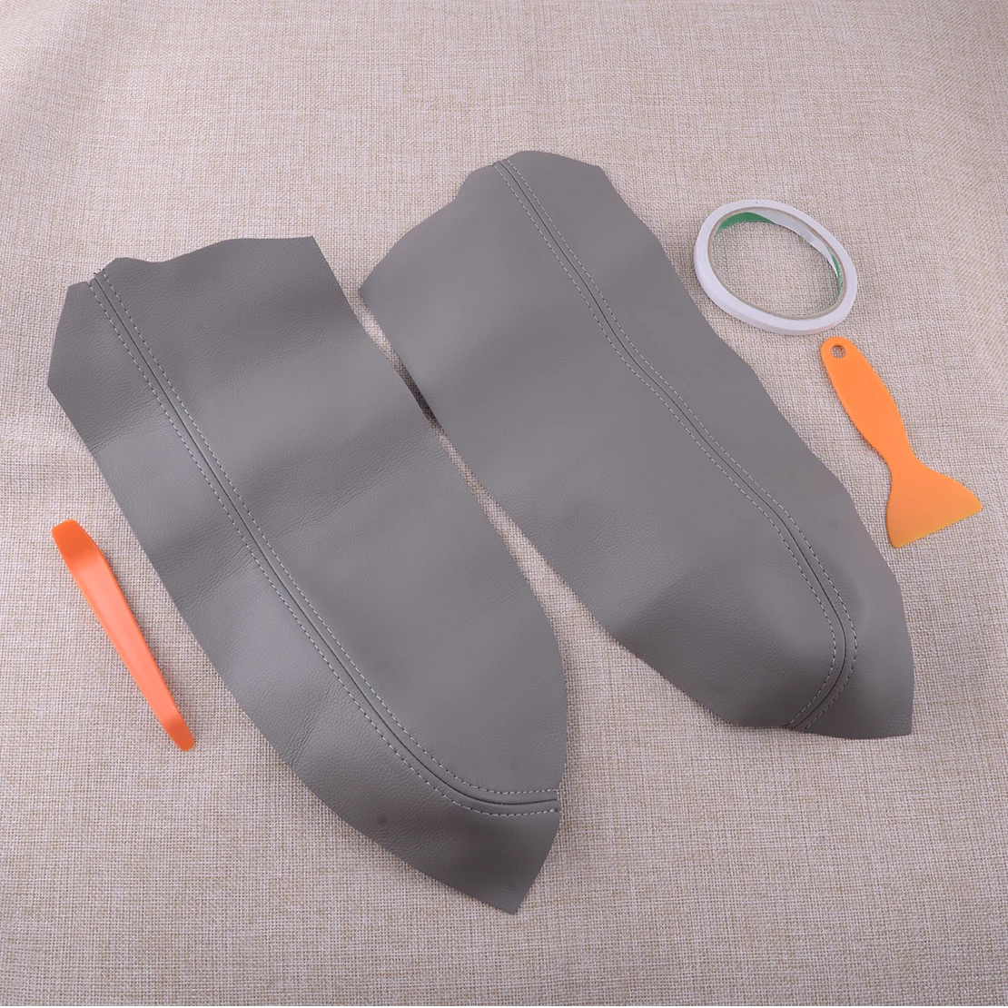 1 Pair Gray Door Armrest Lid Panel Cover Trim Skin Surface Decoration Fit for Toyota Prius 2004 2005 2006 2007 2008 2009