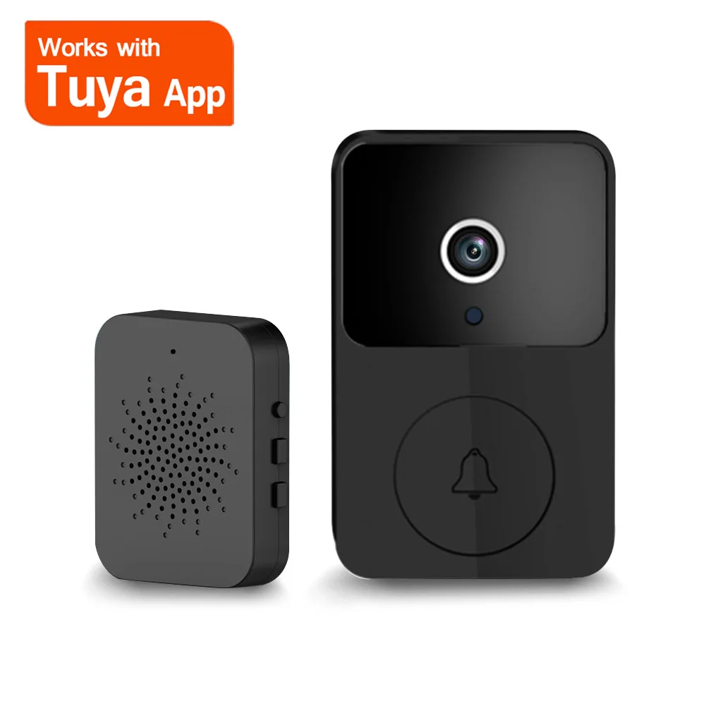 Tuya Smart Video Doorbell - 1080P WiFi Door Camera, 2-Way Audio, Human Detection, Weatherproof, Mobile Alerts, Works with DingDo