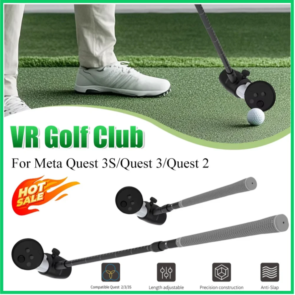 VR-Golfschläger-Aufsatz Rutschfester Controller-Erweiterungsaufsatz VR-Golfschlägergriff für Meta Quest 3S/Quest 3/Quest 2 Zubehör