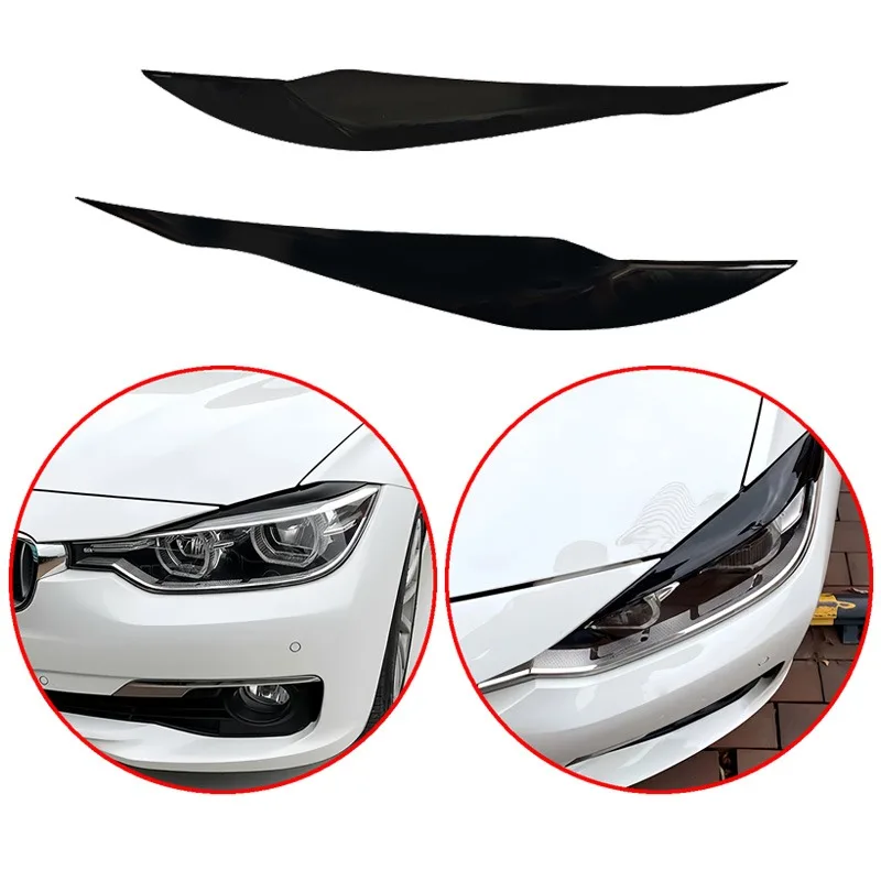 For BMW 3 Series F30 2012-2018 High Quality ABS Car Eyelids Lids Auto Headlight Lamp Eyebrows Cover Trim Stickers