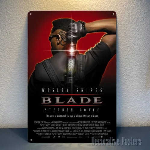 Póster Metálico de la Película Blade Wesley Snipes, Placa Coleccionable