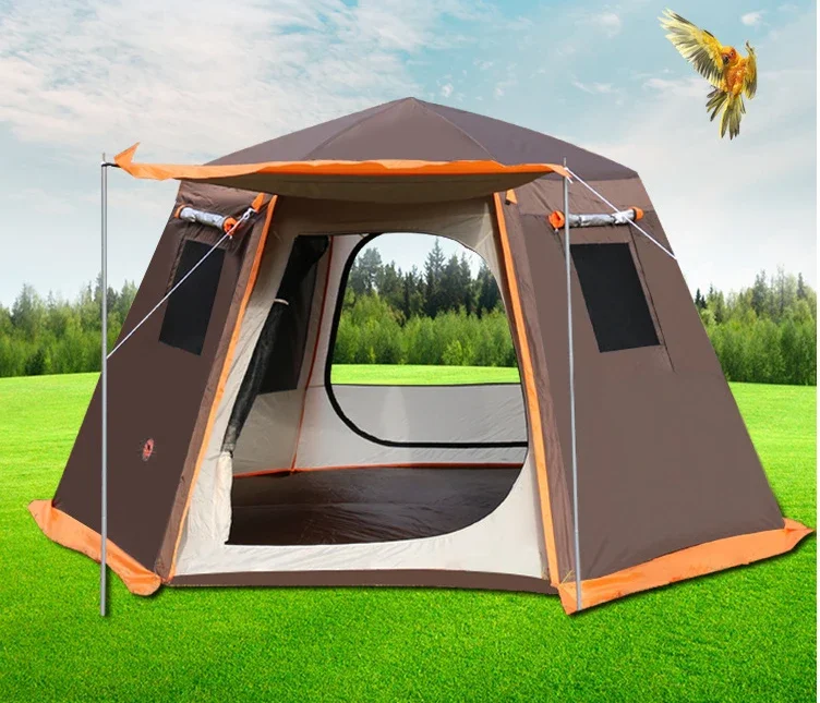 Folding Automatic Rainproof Hexagonal Tent Thickened Rainproof Camping Equipment Tents Camping Outdoor