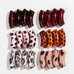 10pcs Acrylic Leopard Bamboo Curved Tube Beads 8/11mm Elbow Loose Bead for DIY Bracelet Necklace Jewelry Making Accessories