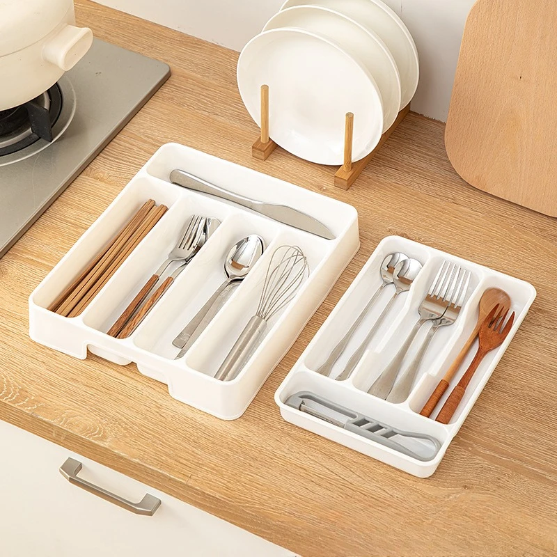 Kitchen Drawer Organizer Adjustable Divider Storage Box for Utensils Cutlery Kn…