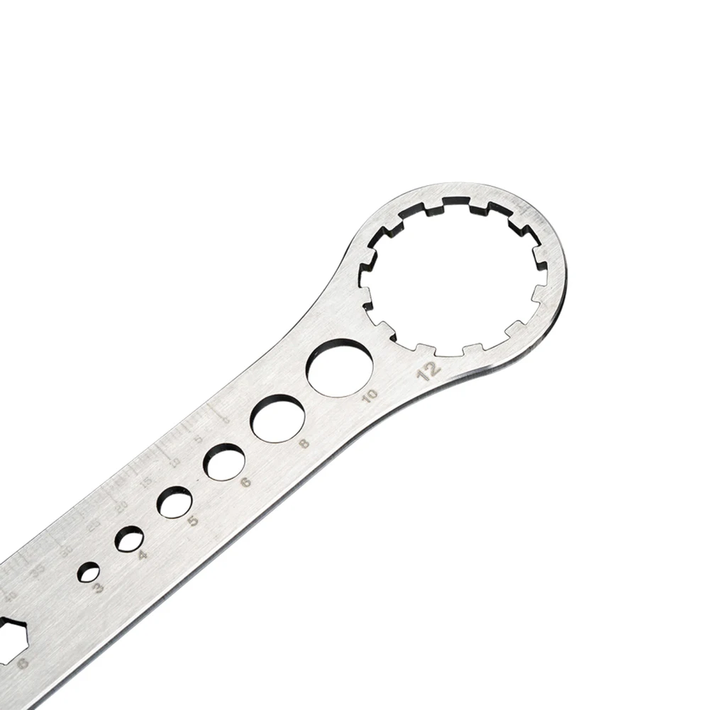 Bicycle Wrench,Bike Suspension Fork Wrench Stainless Steel Bicycle Top Cap Repair Demolition Wrench Tool for Double Head Parts