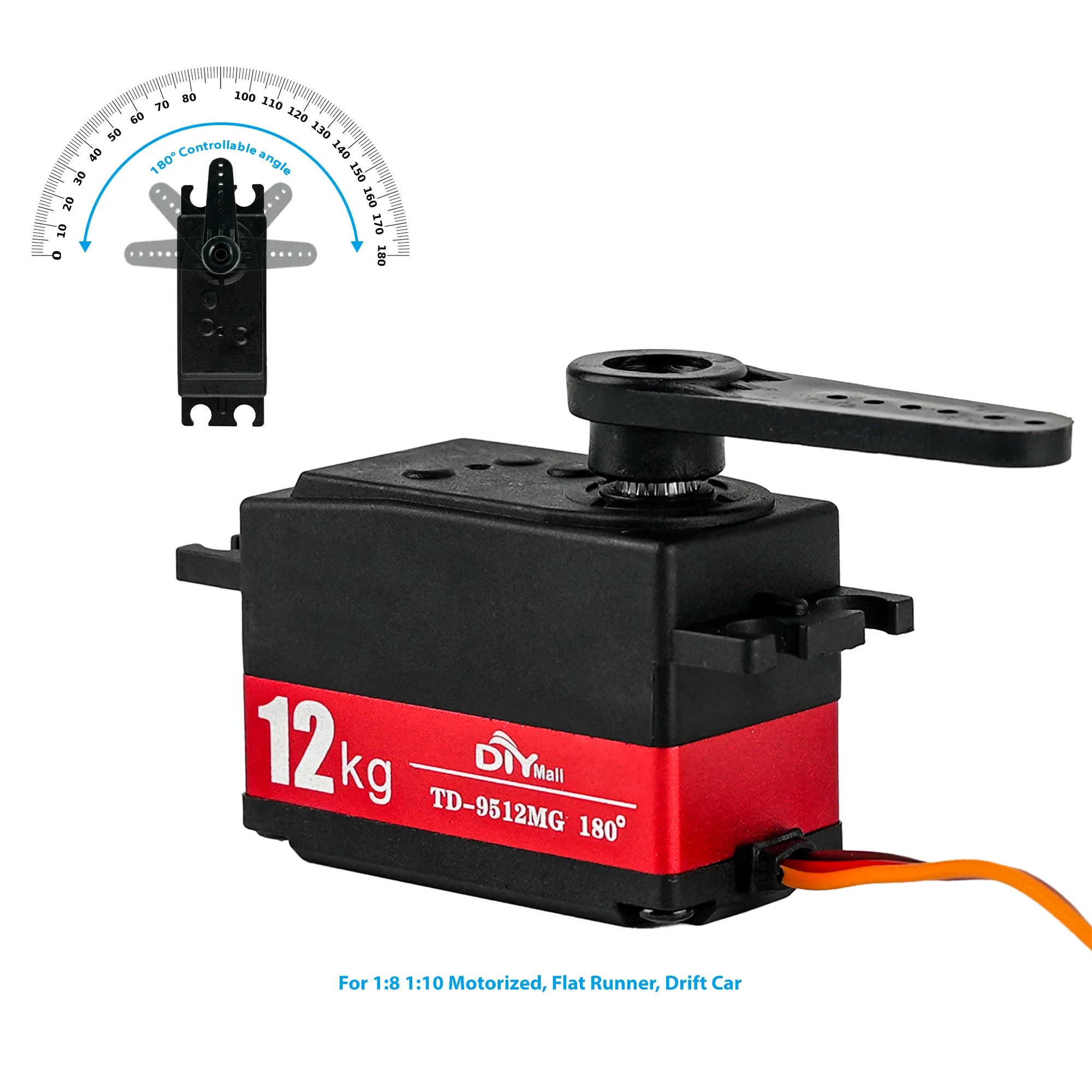 Angle résistant contrôlable pour RC Car 1:8 1:10 Drift Cars 12KG Digital Servo TD-9512MG semi-métal 4.8v 7.4v