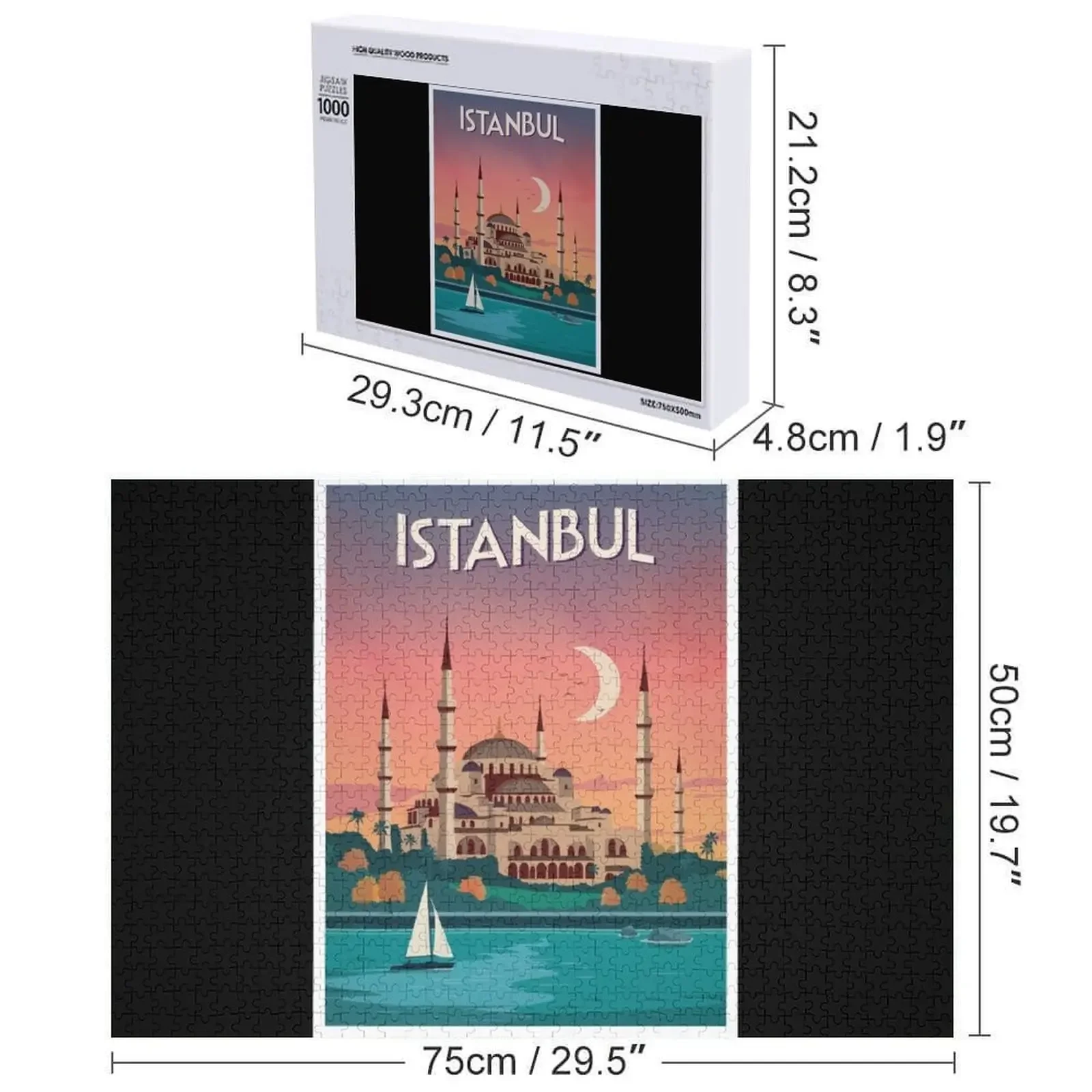 ISTANBUL - Turchia Jigsaw Puzzle Personalizzato Legno Accessori Diorama Personalizzati Puzzle Personalizzato