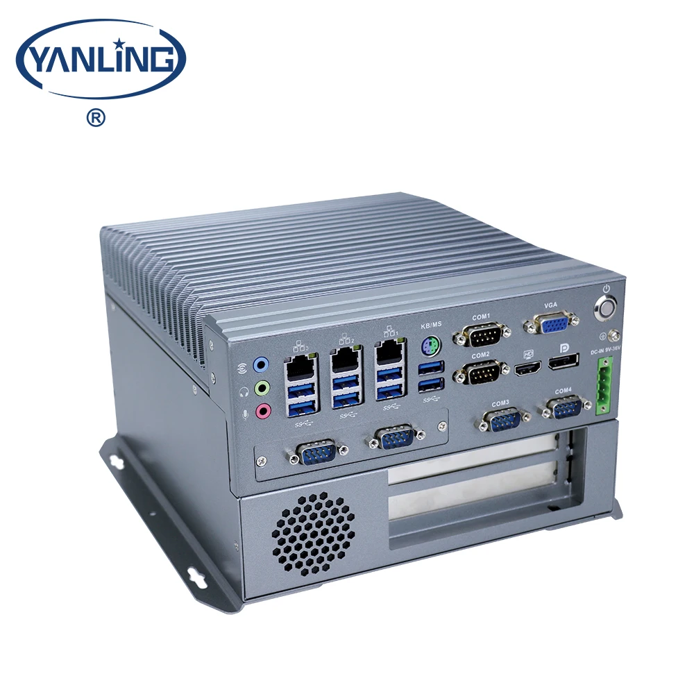 Yanling-Mini PC industriel sans ventilateur, Intel Core i3 6100T i5 6500T i7 6700T, avec carte EpiCard 1 PCIE X16 1 PCI 6 000 emplacements