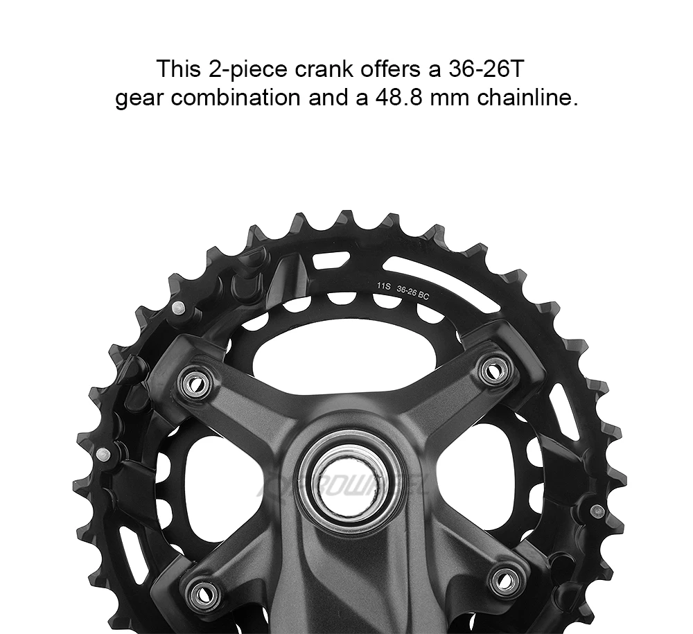 SHIMANO Deore FC M5100 Kurbelgarnitur 1x11Speed MTB Kettenrad Mountainbike Crankarm 170/175mm 34T/36T 11V Crankit BB MT500 MT501 BB52 – Detail 14
