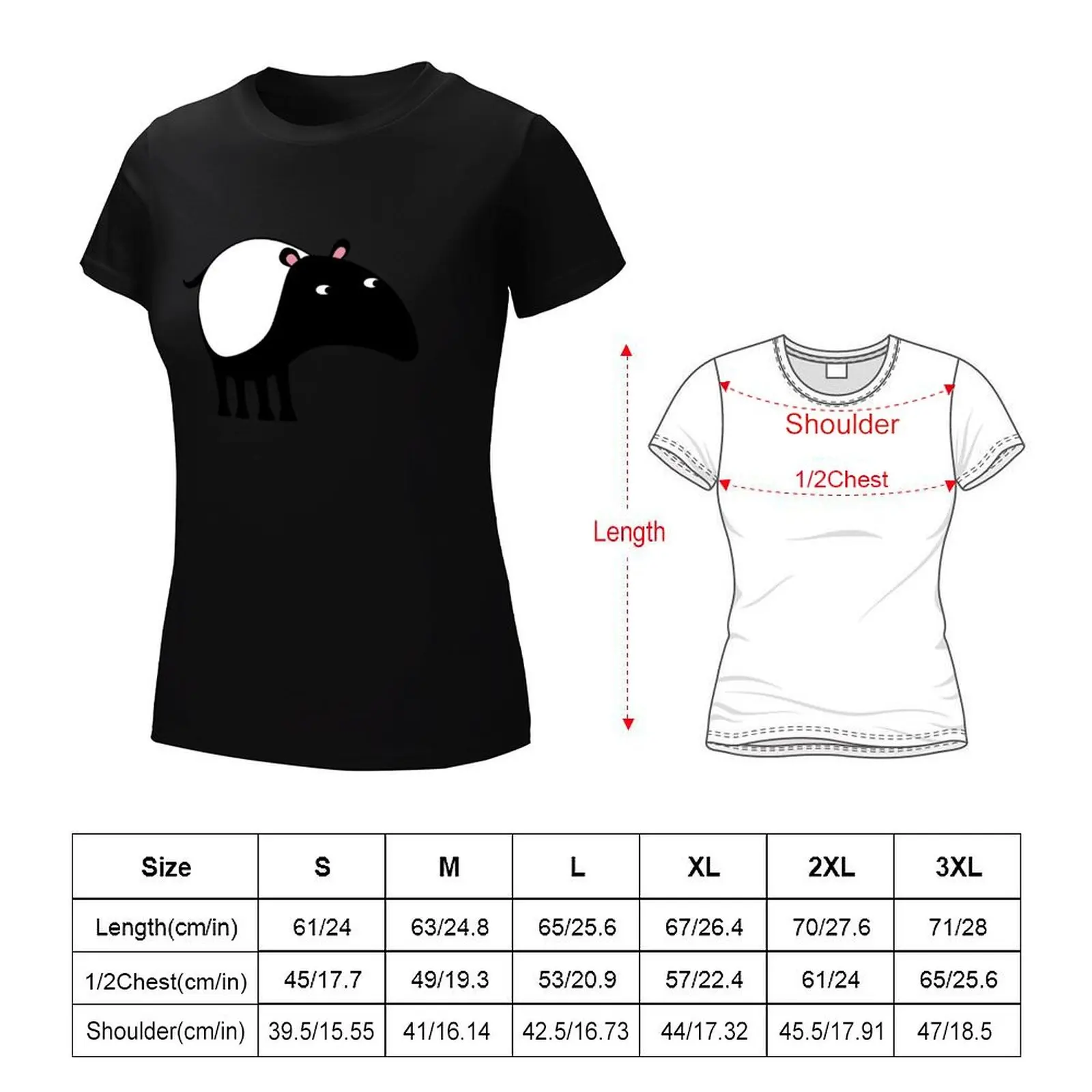 Camiseta de Tapir Malayan para mujer, ropa estética, tops de verano, camisetas