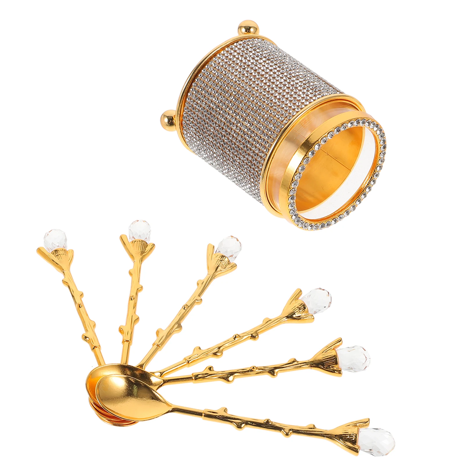 

Coffee Spoon Drill Bucket Teaspoons Dessert Ice Cream Exquisite Seasoning Household Milk Long H Smooth Practical Kitchen Tool