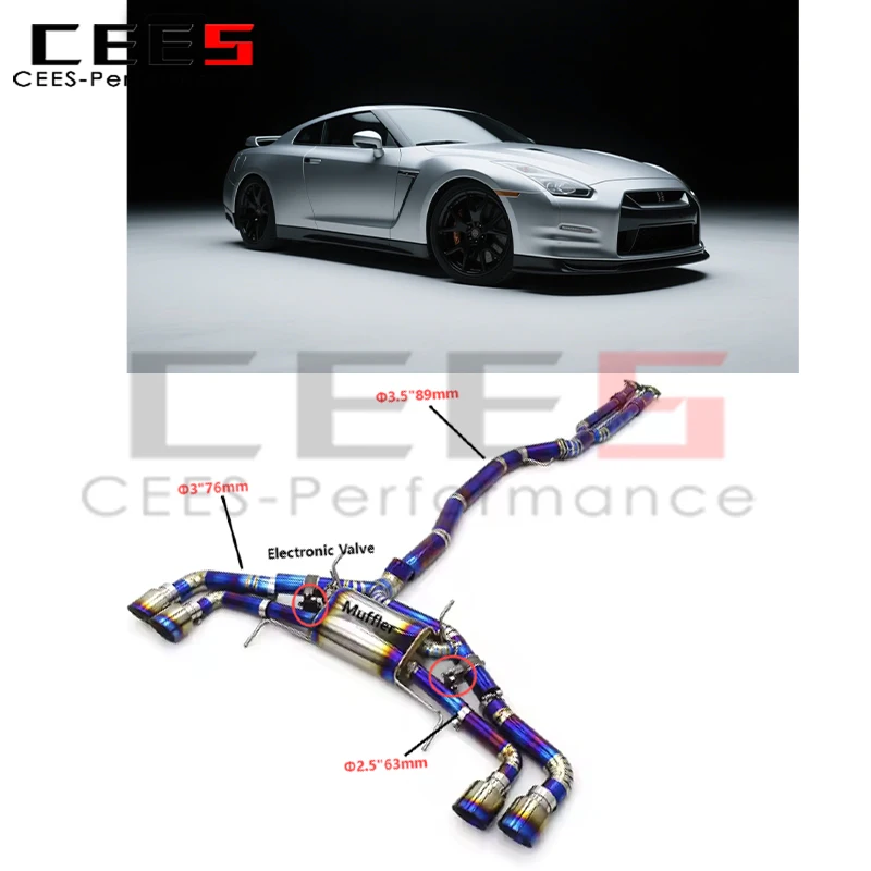 cees Exhaust Pipes for Nissan GTR/GT-R R35 (2008-2023) Racing Catback Muffler Valvetronic With Remote Control System