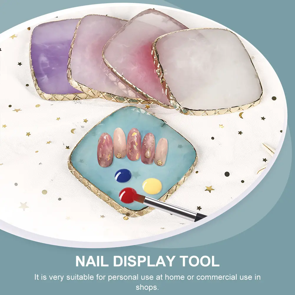 High Quality Resin PVC Nail Mixing Pallet Display Tray for Nail Art Tools Earrings Jewelry Salon Makeup Organization