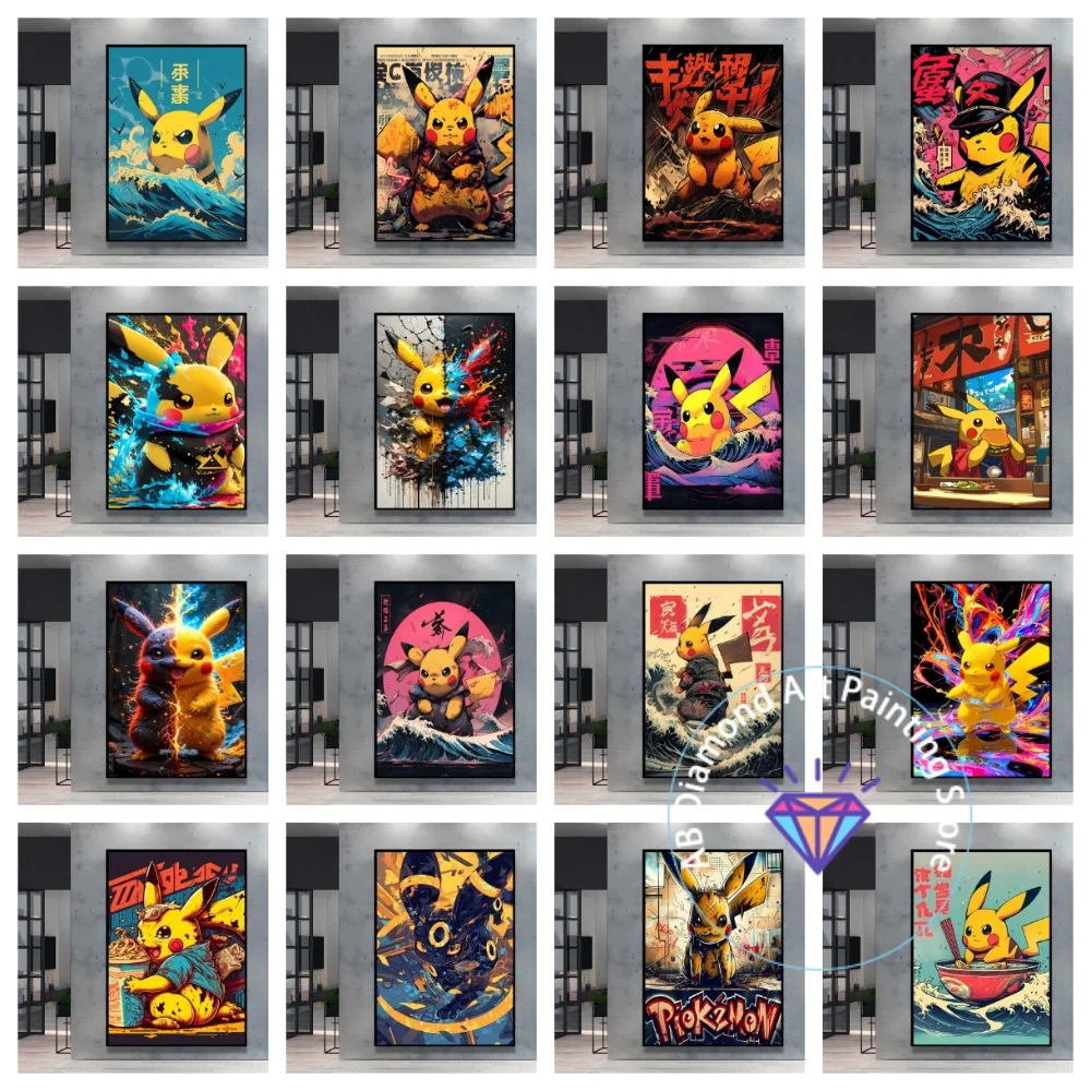 

Japanese Classic Anime Pokemon Pikachu Square Round AB Diamond Painting Kit 5D DIY Cross Stitch Handmade Crafts Home Decor Gift