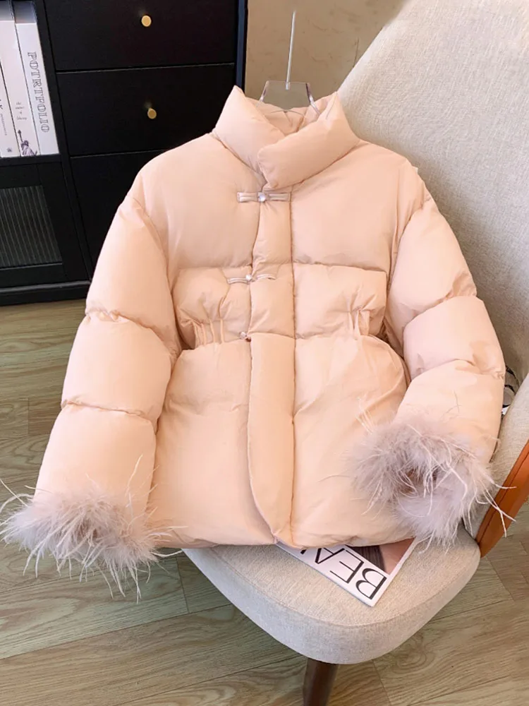 

Casual Down Padded Coat Women Parkas 2025 Winter New Fashion Waist Thick Warm Cotton Jacket Clothing Loose Ladies Outerwear