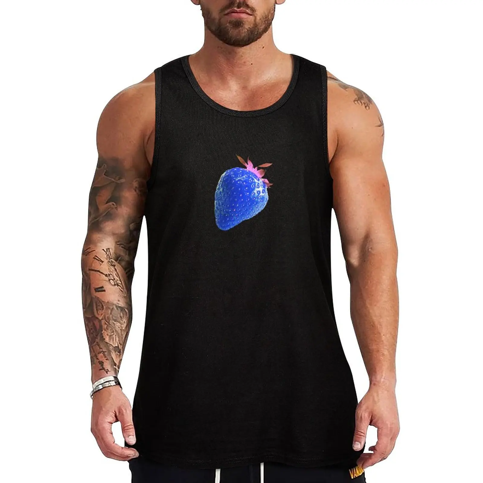 

strawberry,blue strawberry,pop art,photo,strawberry love Tank Top man sexycostume T-shirt men sleeveless Men's t-shirts