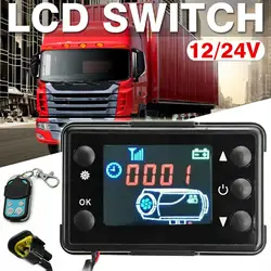 Uniwersalny przełącznik monitora LCD 12 V/24 V + akcesoria do zdalnego sterowania do samochodów gąsienicowych Diesel podgrzewacz powietrza kontroler ogrzewania postojowego K0O7