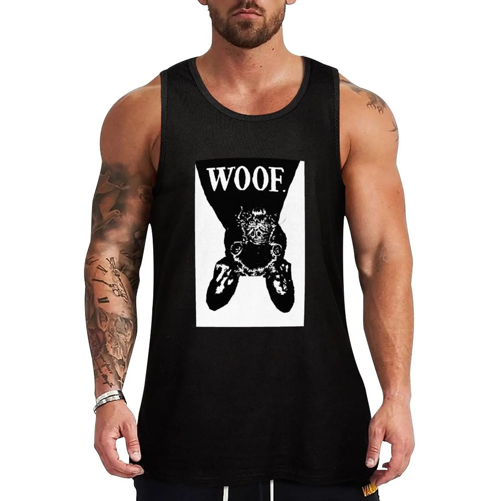 

Woof - Boston terrier Tank Top Gym man t-shirt for man T-shirt Men's gym men clothing