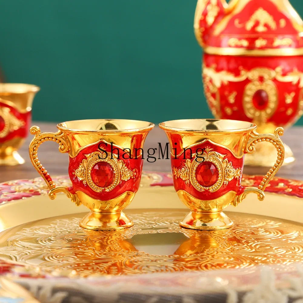 CL retro light luxury wine set zinc alloy Baijiu cup wine dispenser household wine set  jug high-end ornament