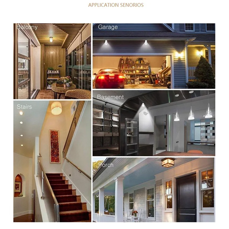 A70P 4X 12W モーションセンサー電球、屋外/屋内動作起動セキュリティ LED 電球、1000LM、E26/B22、3500K ウォームホワイト