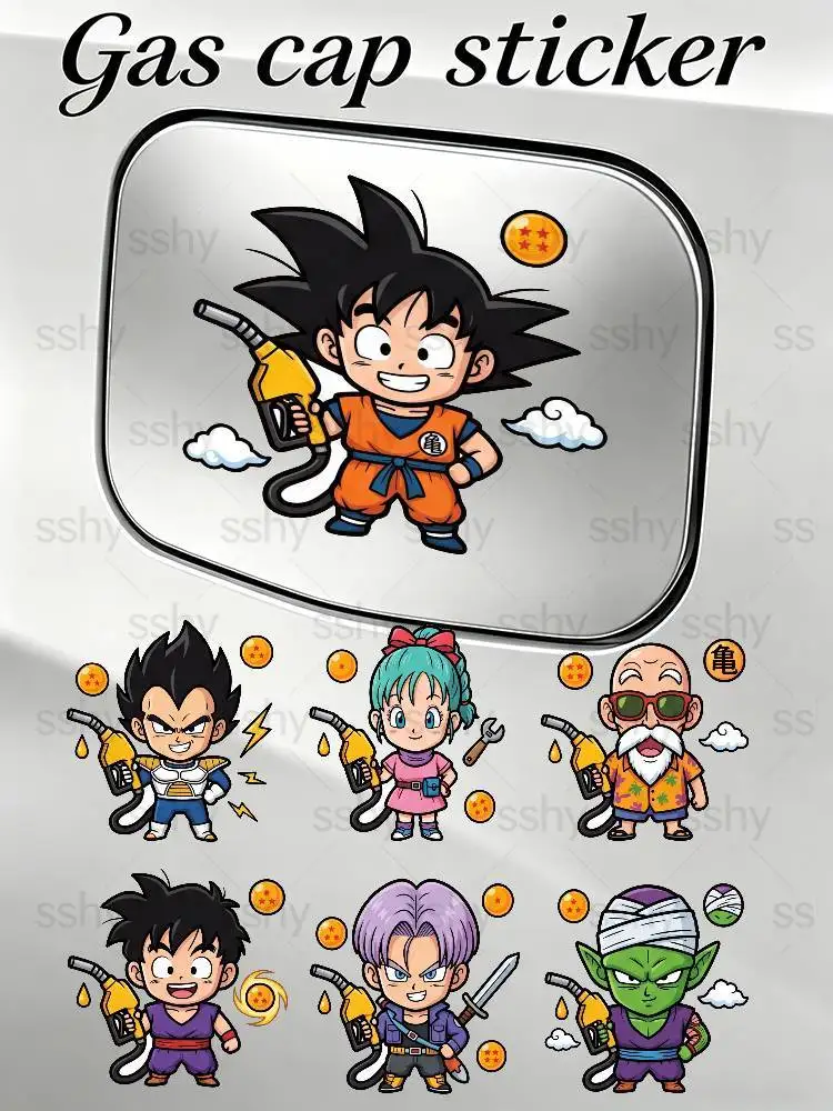 

ANIME DRAGON BALL Super Saiyan Goku Vegeta Universal Gas Tank Cap Sticker Car Styling Vinyl Decal Waterproof Sticker