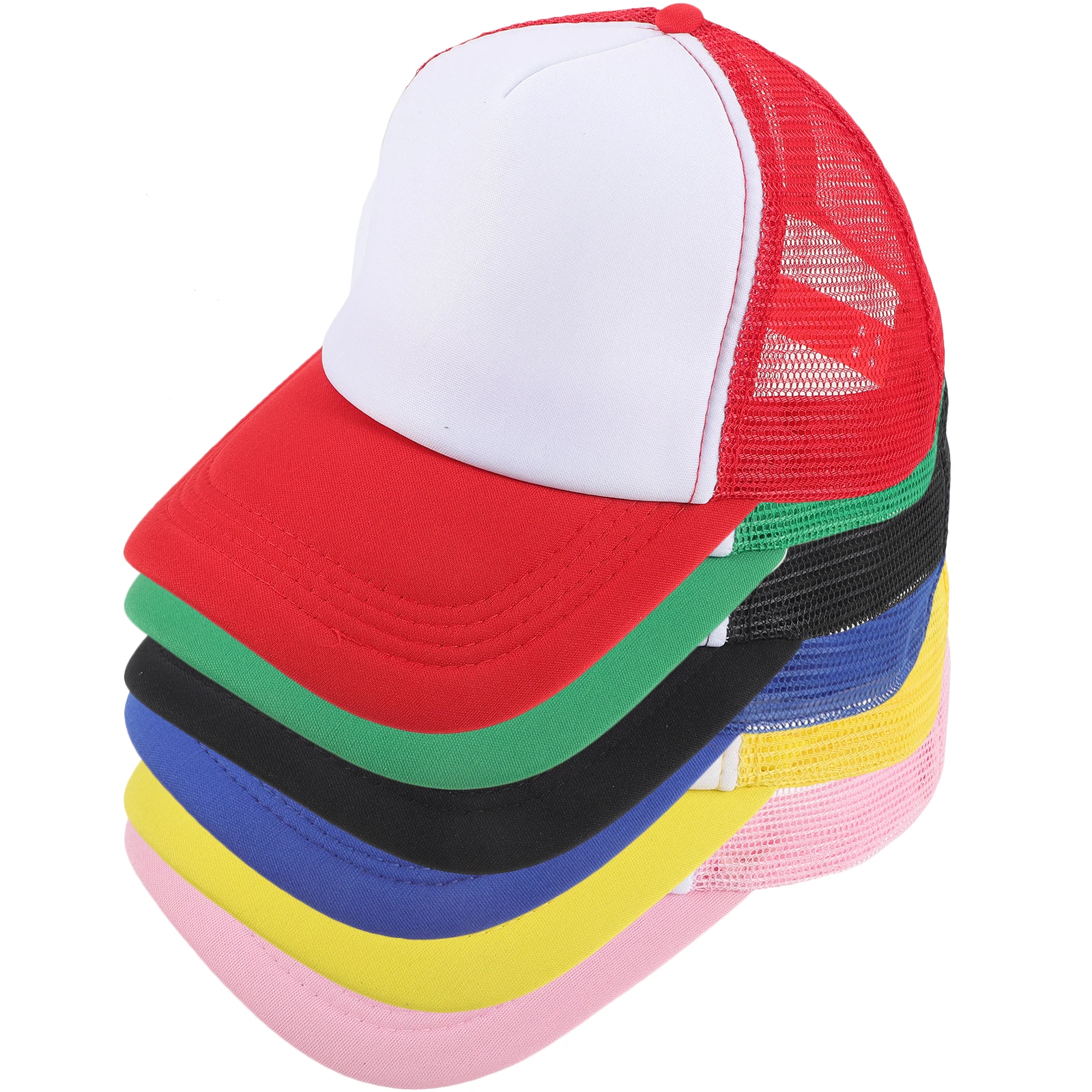 

6 Pcs Heat Transfer Sublimation Baseball Caps Men DIY Sublimation Baseball Hats Bulk Men Hat Polyester Mesh Breathable Outdoor