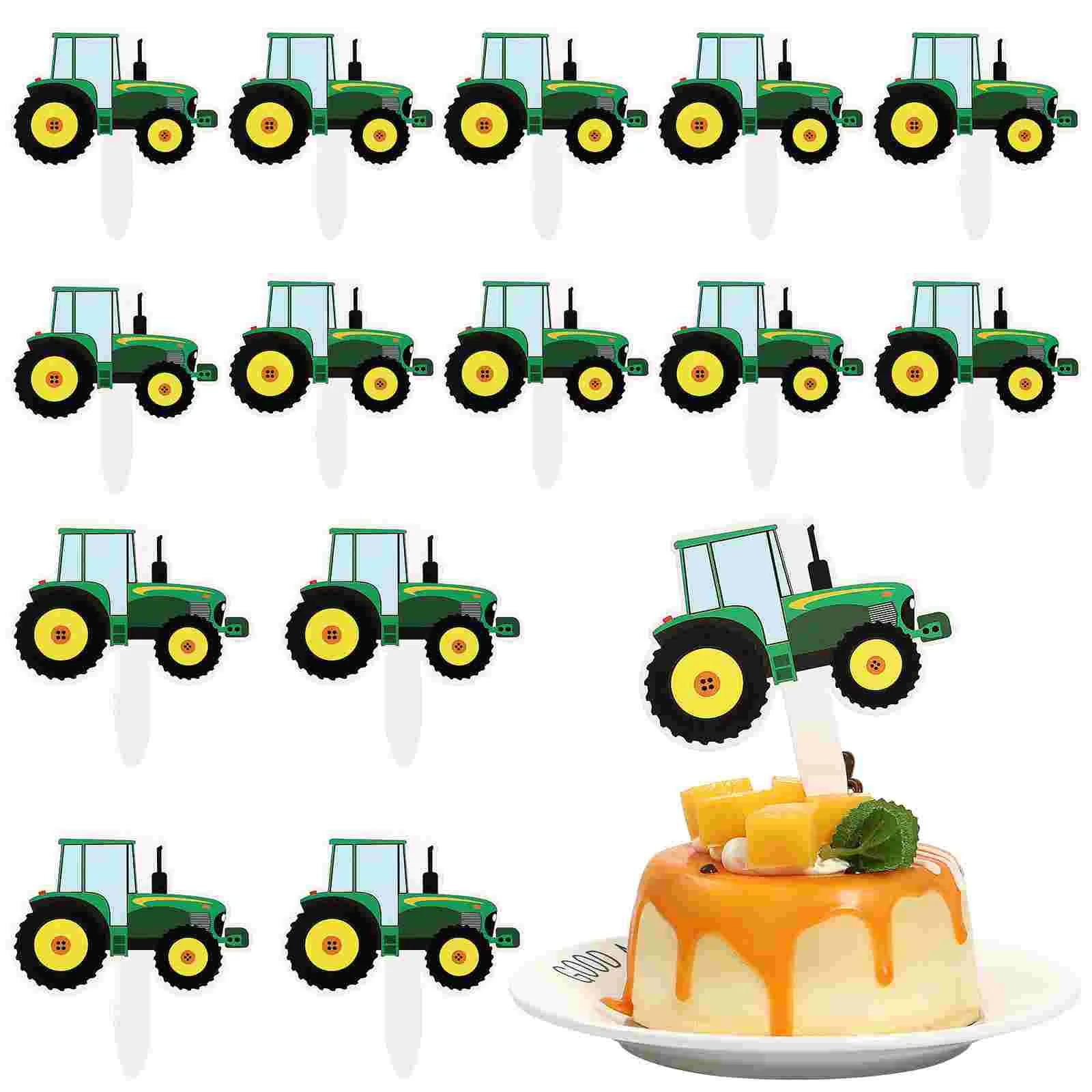 42pcs Construction Theme Cupcake Toppers Paper Cake Topper Decorations Birthday Excavator Cake Topper