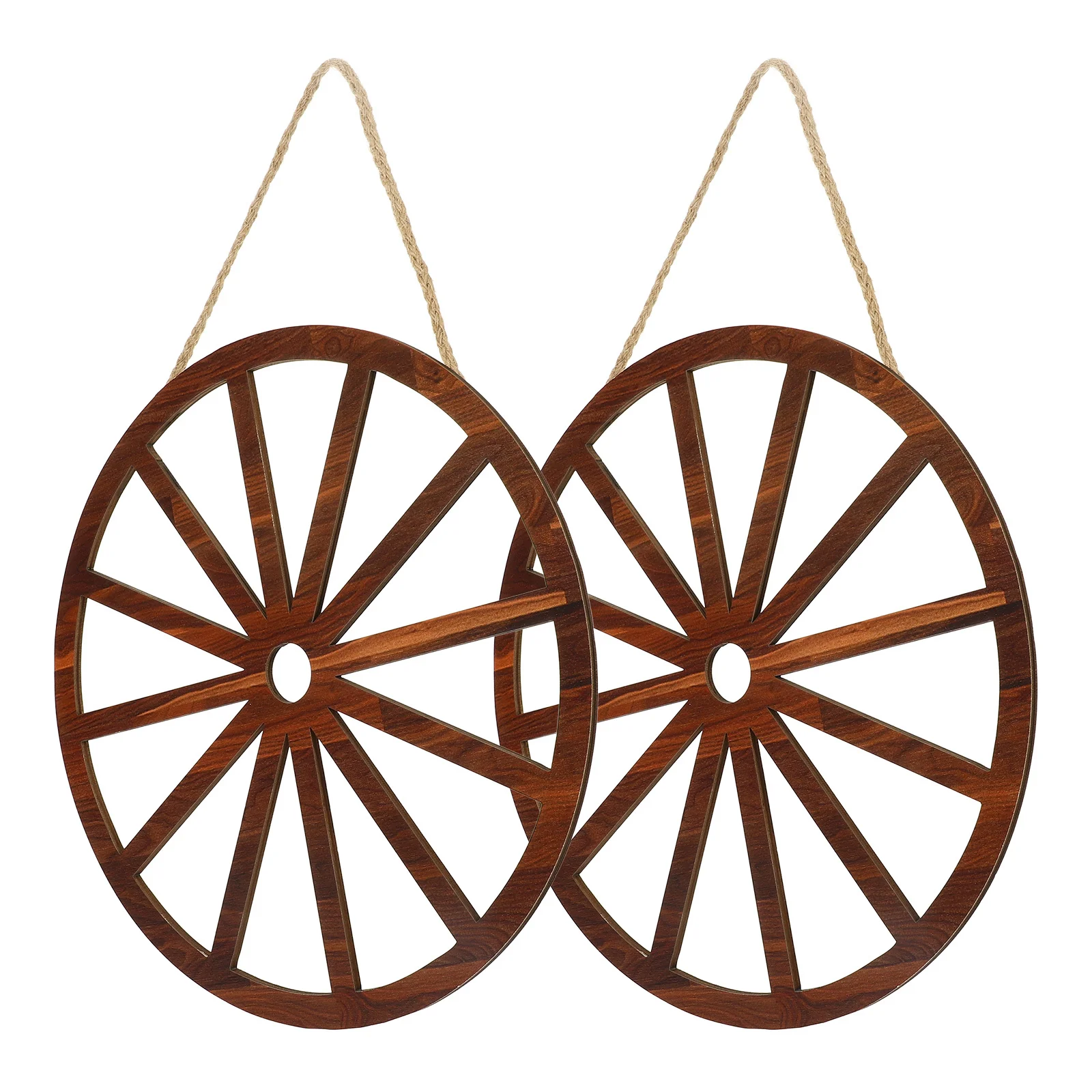 

2Pcs Wagon Wheel Wall Decor Wooden Wheel Rustic Vintage Wall Art Decor for Living Room Garden Office Decoration