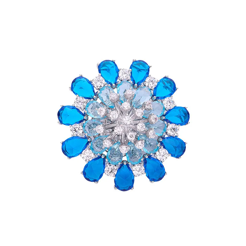 Высококачественная брошь с блестящим цирконом и подсолнухом, модный и элегантный вечерний аксессуар для женщин