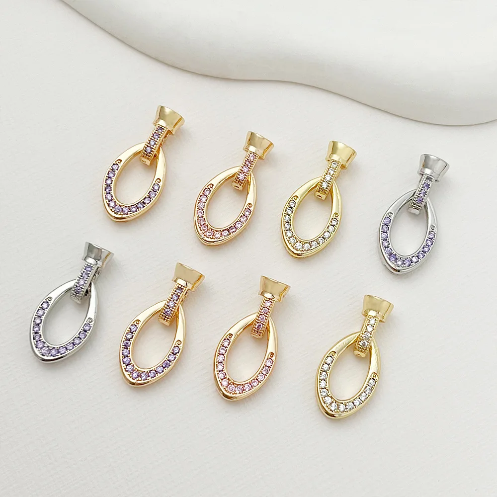 

1 Piece of Jewelry Making Connecting Clasp Copper Gold-plated Micro-set Zirconia Simple DIY Pearl Bracelet Necklace Accessories