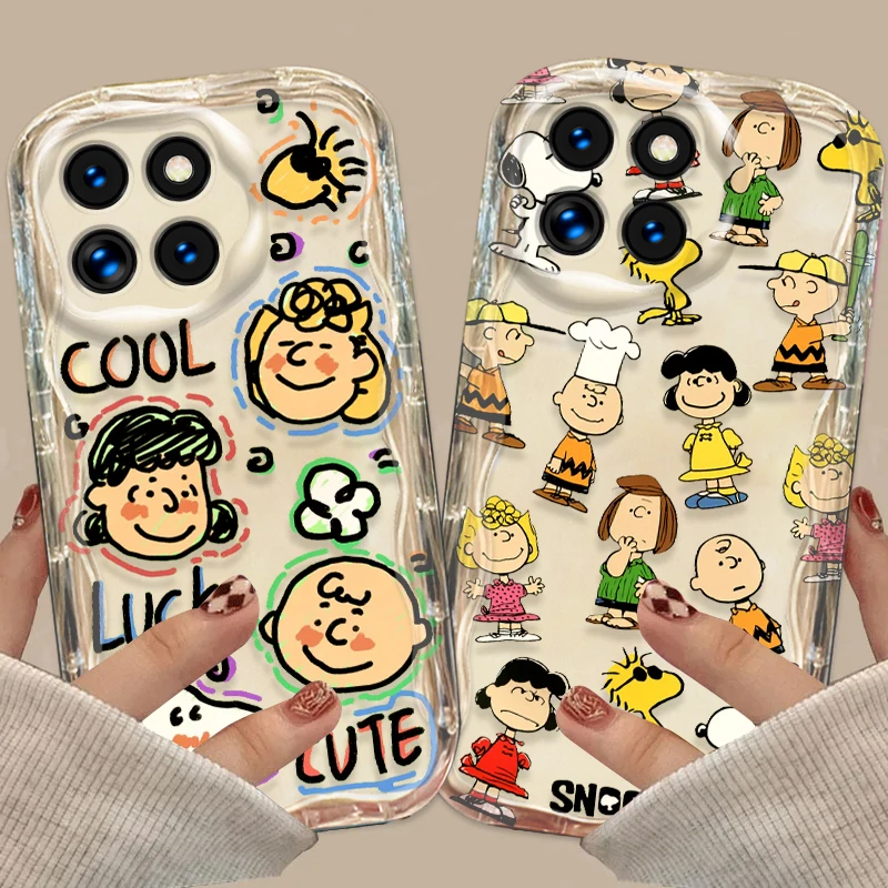 Snoopy Lively Cute For Xiaomi Mi 14 12 12T 11 Lite Poco M6 X6 X5 X4 X3 Pro GT NFC 5G Wave Oil Funda Phone Case