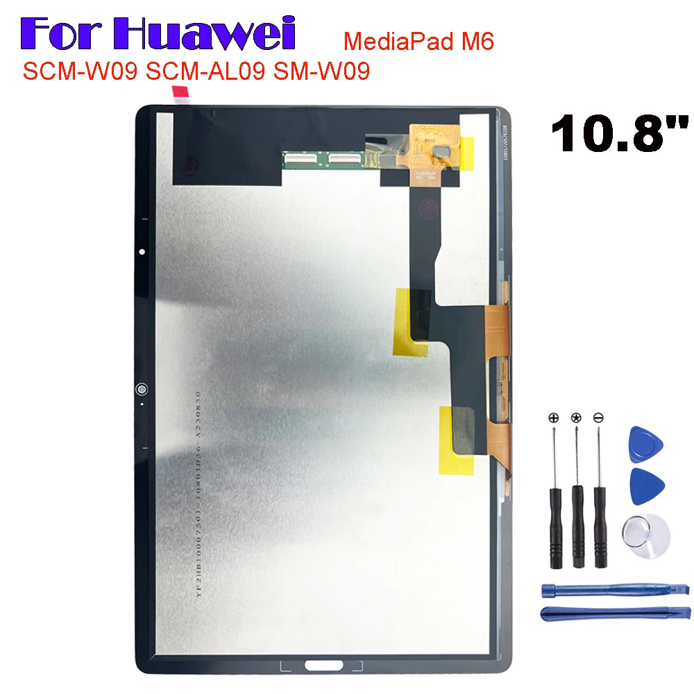 LCD Tablet AAA + LCD baru untuk Huawei MediaPad M6 10.8 LCD SCM-W09 SCM-AL09 SM-W09 LCD layar sentuh rakitan Digitizer