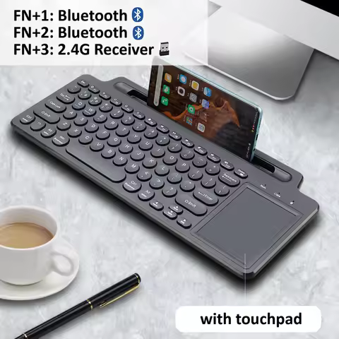 2.4G Wireless Bluetooth Keyboard with Number Touchpad Mouse Card Slot Numeric Keypad for Android IOS Desktop Laptop PC TV Box