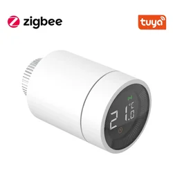 Tuya Smart Home ZigBee TRV Thermostat Radiator Valve Actuator Programmable Temperature Controller Support Alexa Google Assistant