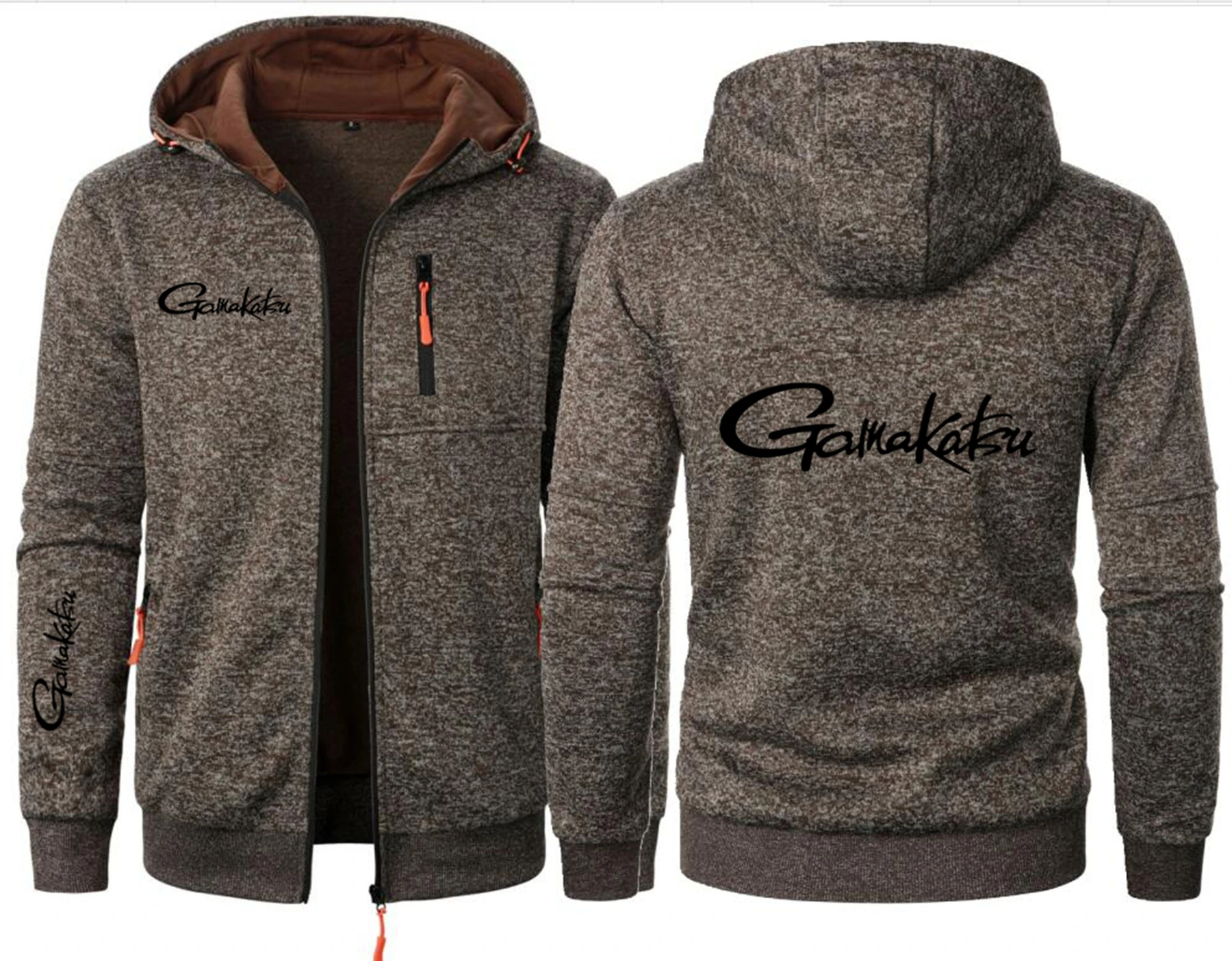 Gamakatsu Fishing Brand Love Fish Men's Hoodies Sweatshirts Jacquard Hoodie Fleece Men Hooded Sweatshirt  Male Hoody Sweatshirt