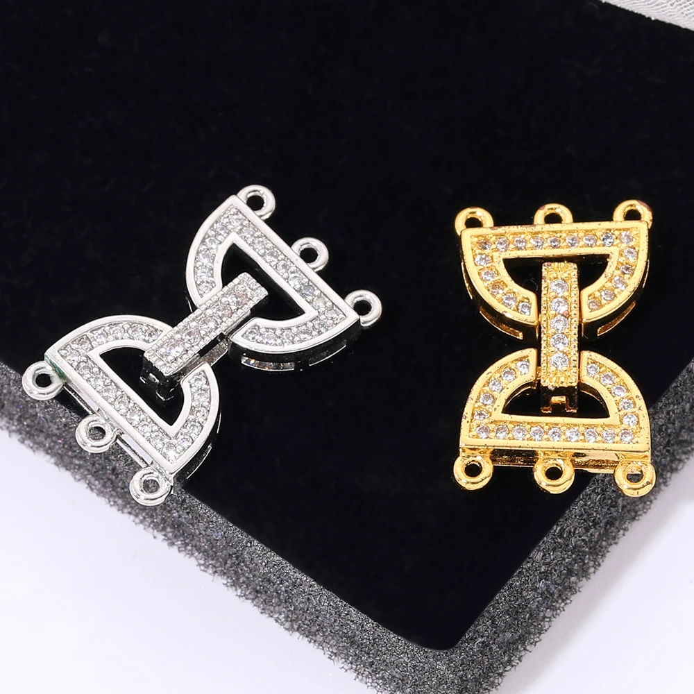 

Juya 18K Gold Silver Plated Beadwork Jewelry Fittings Handmade Connector Fastener Closure Pearl Lock Clasps Accessories Supplies