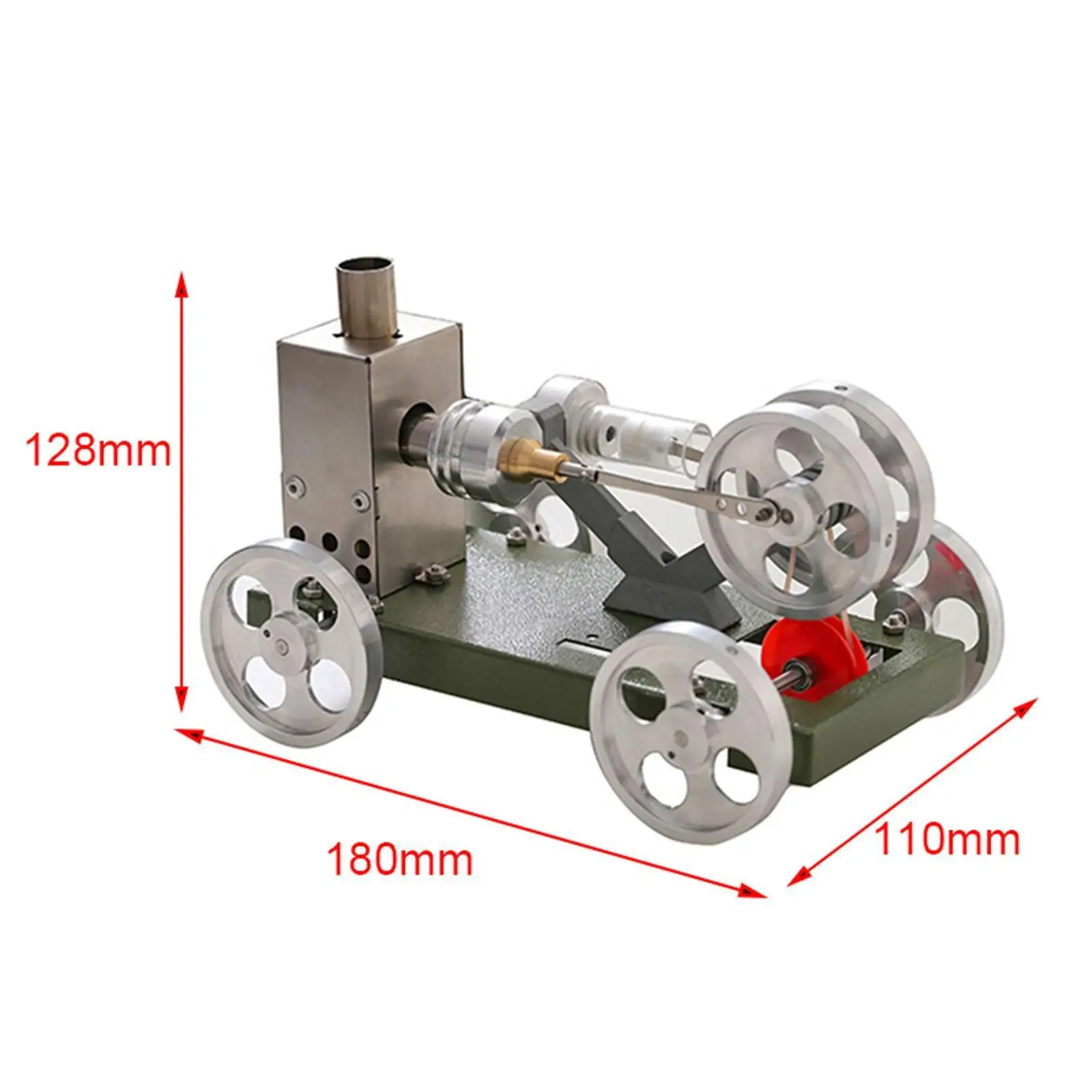 Mini modelo de motor Stirling de aire caliente, modelo de coche de potencia de vapor